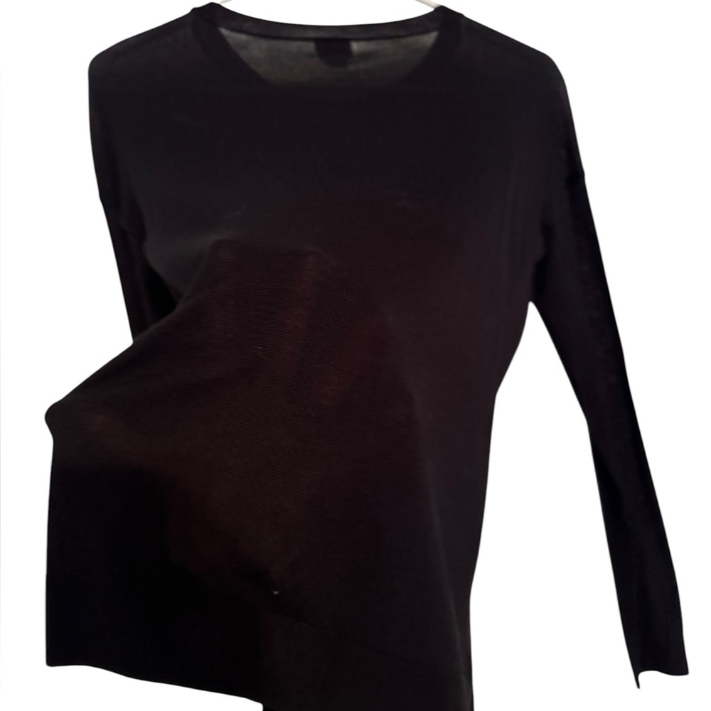Women’s—A New Day Black Long Sleeve Round Neck Semi Sheer Shirt. Size X-Small. - Picture 6 of 8